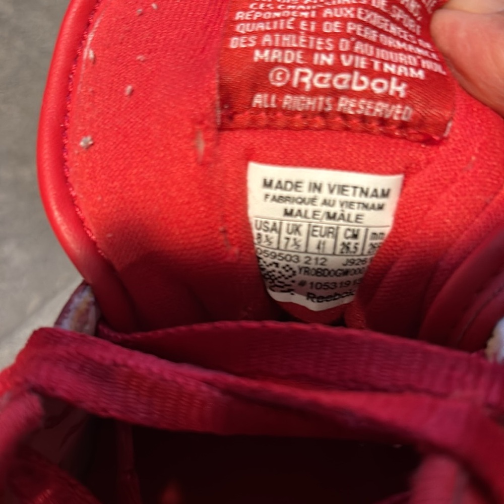 Men’s Red Reebok Sneakers - Picture 5 of 5